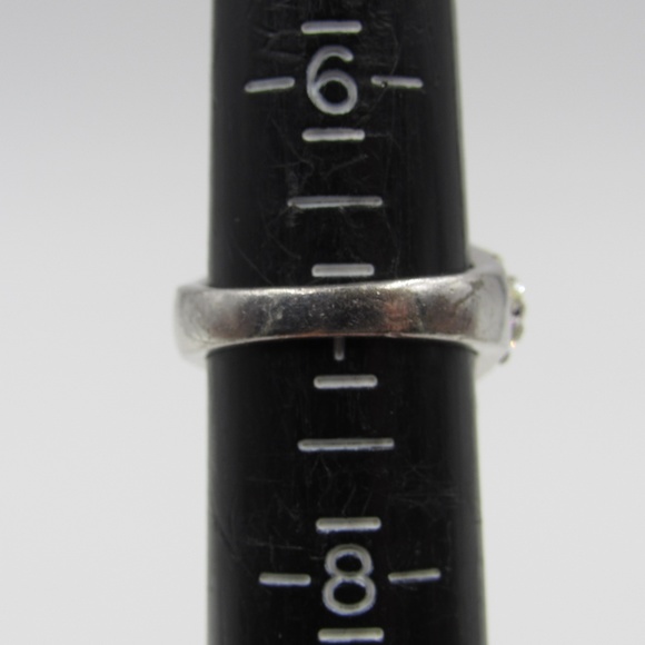 Vintage Size 7 Sterling Large Purple Glass Ring - Picture 6 of 8